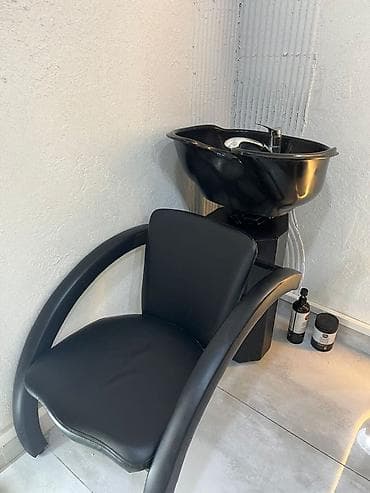 dus basligi: Salon üçün yuma qurğusu və kreslo dəsti - Material: qara rəngli — 1