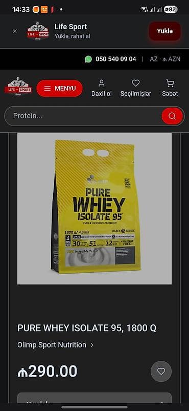 Protein: Protein Çəki: 1501 - 2000 g — 1