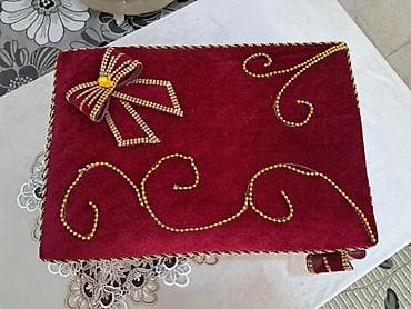 irsad telecom smart saat: Xonça və nişan dəsti üçün əl işləri – məxmər və krujeva dekorlu - — 4