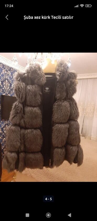 женские шубы из песца: Şuba kürk qolsuz jilet xez az istifade olunub boz rengde razmer — 2