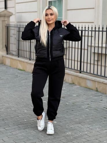 Digər qadın geyimləri: Qadın sport dəsti – kapşonlu, fermuarlı üst və şalvar -Razmer: s m — 11