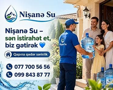 İçkilər: Nişanə Su və Alva Su – 19 litr təmiz, qazsız içməli su bidonları — 6