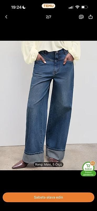 deniz egece: Geniş kəsimli qadın cins şalvar,temudan alınıb heç geyinilmiyib yenidi — 2