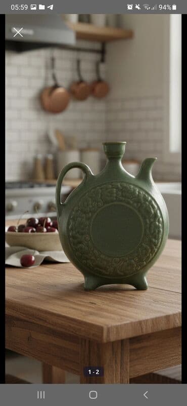 şırım açan: Rəng - Yaşıl, Keramika, 1, 1,5 bucket volume l, SSRİ — 1