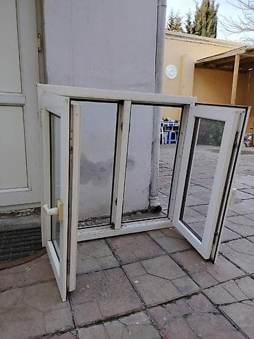 Plastik pəncərə bloku - Material: ağ rəngli PVC profil - Quruluş: 2