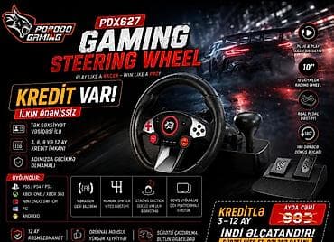 pc setup: Porodo Gaming PDX627 – Gaming Steering Wheel - 10 düymlük racing — 1