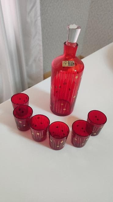 qab desti: Rəng - Qırmızı, Xrustal, 6, 1 l, Çexiya — 2