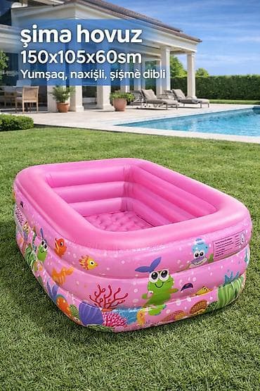 baseyn satisi: Şişmə uşaq hovuzu - Ölçülər: - Mavi model: 130 x 92 x 52 sm-40azn - — 1