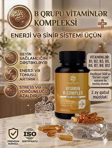 Vitaminlər və BAƏ: Soltico Vitamin B-Complex – Enerji, Fokus və Sinir Sistemi Dəstəyi! — 1