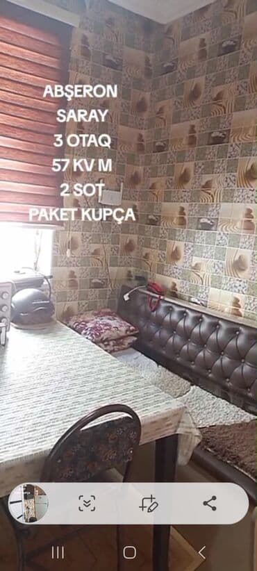 babək prospektində satılan evlər: 3 otaqlı, 57 kv. m, Kredit yoxdur, Orta təmir — 12