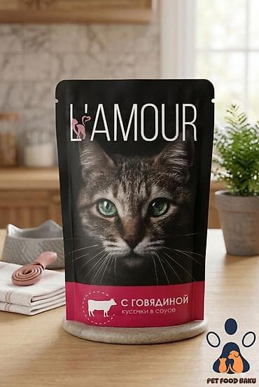 Pişiklər: 🐱 L'Amour Nəm Pişik Yemi 1 Qutuda – 28 ədəd pouch (parçalar sousda — 3