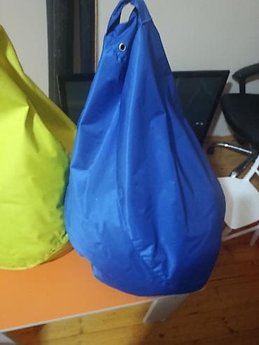 Rəngarəng puf oturacaqlar (bean bag) – mavi və sarı - Forması: armud lalafo.az -da Rəngarəng puf oturacaqlar (bean bag) – mavi və sarı - Forması: armud