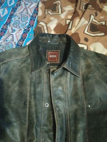 Plaşlar: HUGO BOSS kişi dəri gödəkcə - Material: qalın, təbii dəri — 22