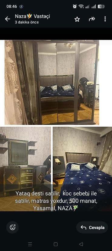 Yataq desti satilir, koc sebebi ile satilir, matras yoxdur, 500
