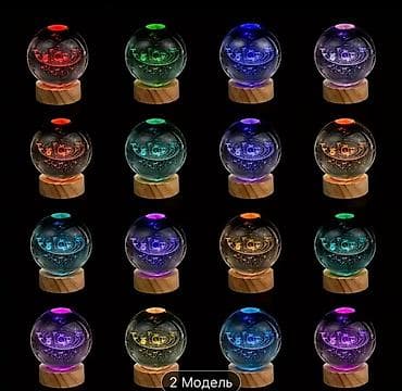 stolüstü işıq: 3D kristal kürə lampası – Günəş sistemi və Ay mövzusu Xüsusiyyətlər — 3