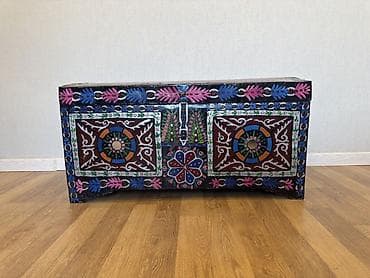 mdf panel: Əl işli naxışlı taxta sandıq - Material: küt taxtadan hazırlanmış — 1