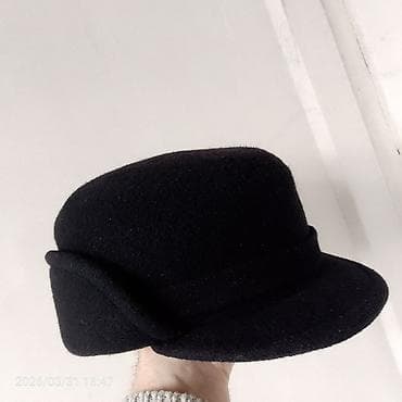 usta geyimi: Qara “FORMEN” şapka - Klassik dizaynlı, qabağı qısa kənarlı model - — 4