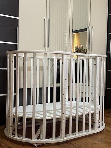 beşiyler: Uşaq beşiyi – modul tipli, ağ rəngdə, oval formalı Xüsusiyyətlər: - — 1