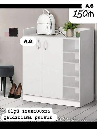 Ayaqqabı dolabları – müxtəlif model və ölçülər 1) Model: Ağ yan rəfli