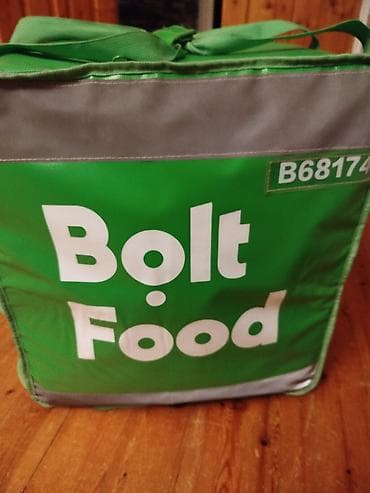usta cantasi: Bolt Food termo çatdırılma çantası (kuryer üçün) - Rəng: yaşıl/boz — 4