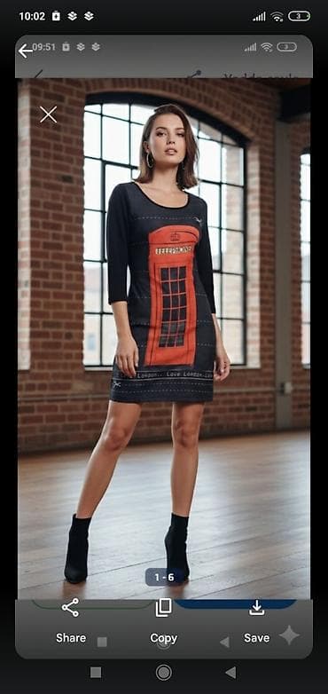 Qadın paltarı – London üslubu - Rəng: qara, ön hissədə qırmızı — 1