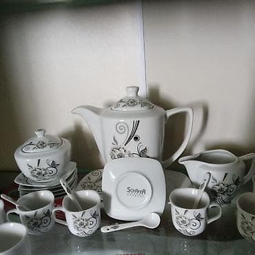 dekorativ divar daşları: Qəhvə dəsti, rəng - Ağ — 2