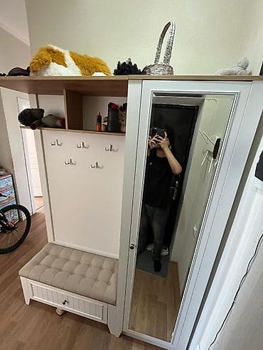 parça skaf: İşlənmiş, 1 qapı, Ağ, Digər material, Açılan, Düz dolab — 2