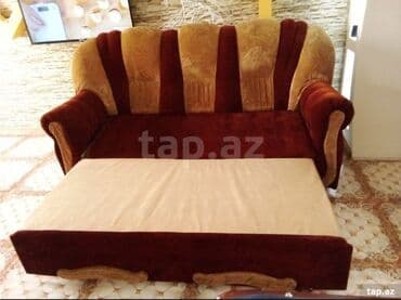 диван французская раскладушка: Диван, Б/у, Раскладной, Без подьемного механизма, Велюровая ткань — 3