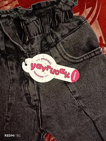 parça şalvar: Uşaq cins şalvarı – Yavrucak Jeans - Rəng: tünd boz/“washed” effektli — 3