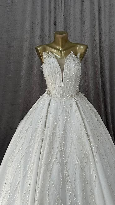 yeni toy paltarları: Zərif gəlinlik və ziyafət libasları kolleksiyası - Ağ gəlinlik — 8