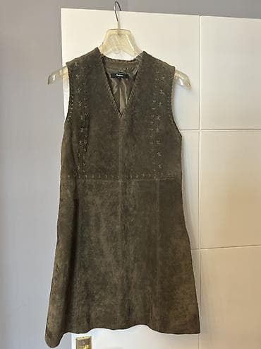 Pepe Jeans qadın geyimi – süet görünümlü, qolsuz mini don S/M - — 1