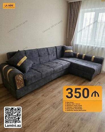 Ev üçün mebel: Künc divan – La Mini - Ölçülər: 260 × 160 sm - Mexanizm: açılan — 1