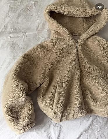 Bodi: Kapüşonlu teddy/fleece jaket pull&bear - Rəng: bej (tünd krem) - — 2