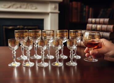 meyve veren kaktus: Qədəhlər, rəng - Qızılı, Şüşə, 6 ədədli dəst, 200 ml, Çexiya — 1