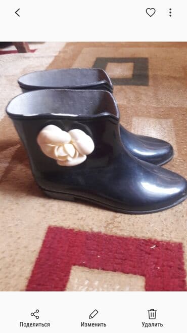 rezin çəkmələr: Ölçü: 37, rəng - Qara, Yeni — 1