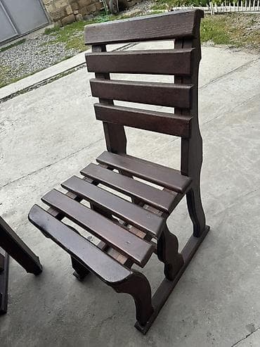 taxt 2 ci el: Dördbucaq masa, 6 stul, Açılmayan, Stullar ilə, Taxta — 2