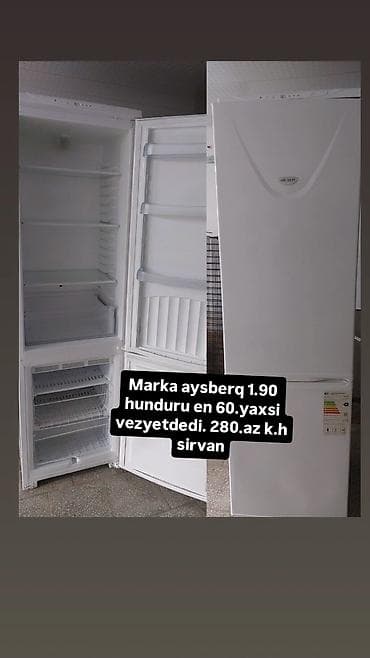 2 qapılı Aysberq Soyuducu Satılır, rəng - Ağ