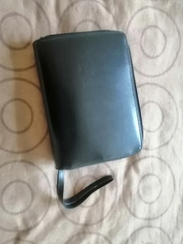 Portmone, pulqabıları: Qara rəngli qol kəmərli kişi portfeli/klatç - Material: süni dəri - — 3