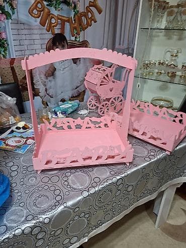 şaxda baba: Məhsul: Dekorativ “BABY” temalı dəst - Rəng: açıq çəhrayı - Material — 3