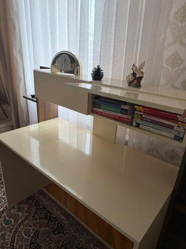 Информатика: Прямой стол, Без стула, С полками, Без выдвижных ящиков, МДФ — 2