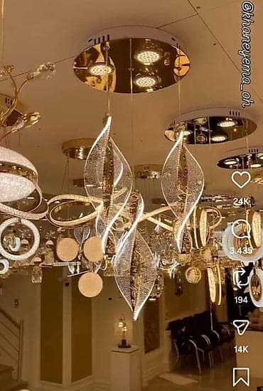 çılçıraqlar qiymetleri: Led Çılçıraq, 4 və daha çox lampa, Metal — 1