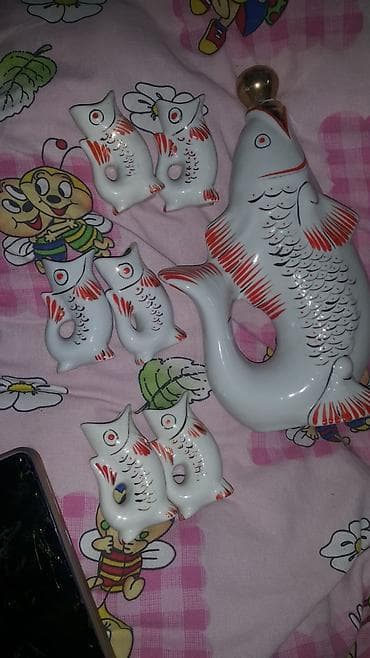 gurcu xengeli satisi: Porselen “Balıq” servis dəsti - Material: parlaq ağ porselen — 3