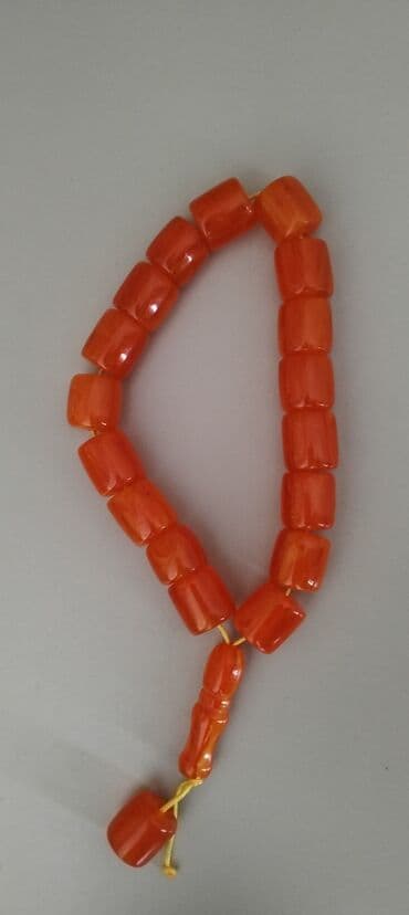 египетский чай для похудения оригинал и подделка: Narıncı rəngli təsbeh - Material: parlaq, cilalanmış sintetik/daş — 1
