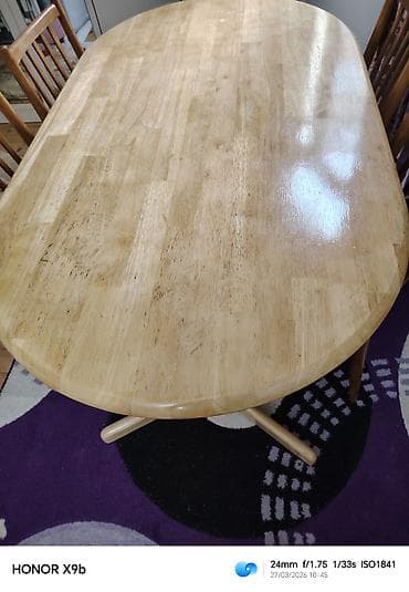 kuxna stol: Qonaq masası, Açılmayan, Taxta, Oval masa — 4