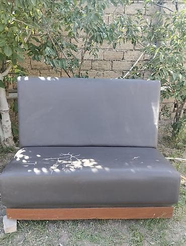 Kafe/restoran tipli ikiyerlik skamya - Rəng: tünd boz - Material — 3