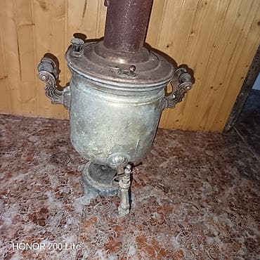 ev eşyası: Klassik kömür/sobaya qoşulan samovar - Material: metal gövdə — 1