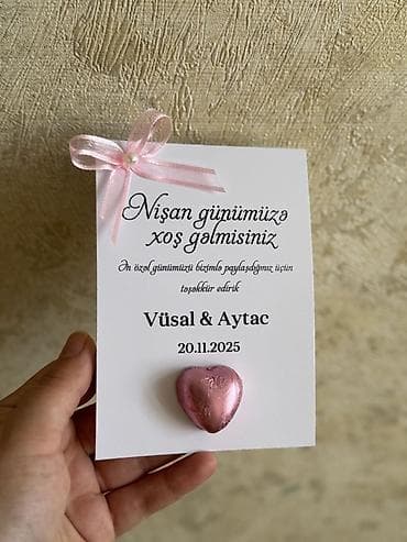 novruz xonca bezekleri: Nişan və toy üçün fərdi şokoladlı dəvətnamələr/kartlar - Dizayn — 1