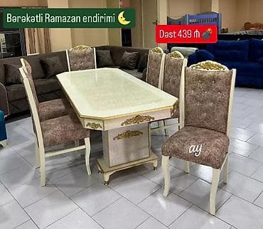 Qonaq otağı üçün, Açılmayan, Dördbucaq masa, 6 stul