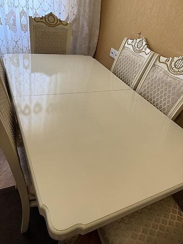 stullar islenmis: Qonaq otağı üçün, Dördbucaq masa, 6 stul — 4