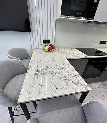 islenmis metbex mebeli: Mətbəx üçün künc tipli premium mebel dəsti - Minimalist dizayn: Boz — 2